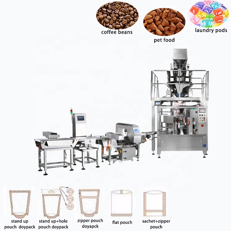 Factory Automatic  Candy/Protein Powder/ Coffee Beans Doypack /Premade Ziplock Bag /Stand up Pouch Rotary Packing Machine
