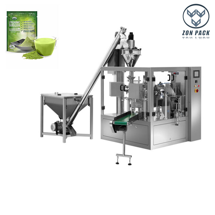Automatic Auger Filler Premade Zipper Bag Packing Machine For Tea Coffee Powder