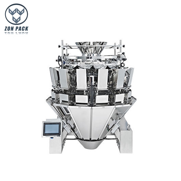 High accuracy automatic 14 head multihead weigher for chicken duck fish beef with screw feeding