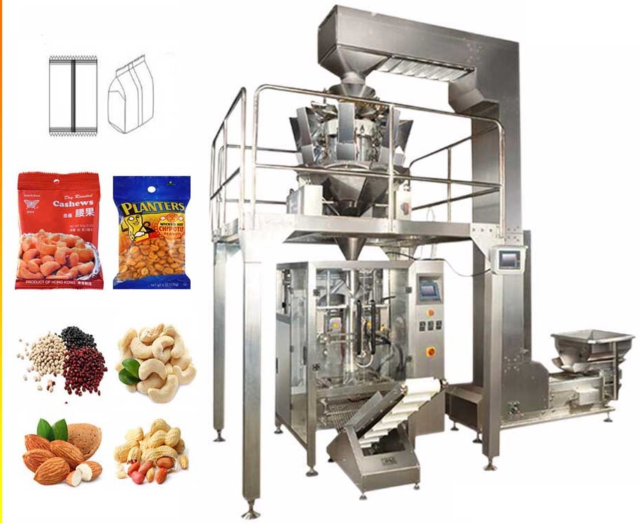 Auto weighing automatic vffs packing machine frozen french fries food packing machine