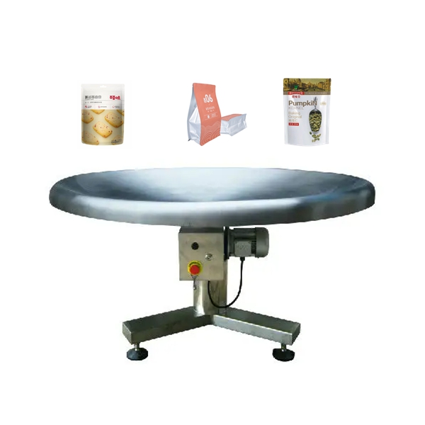 High speed factory price rotary turning bag collecting table