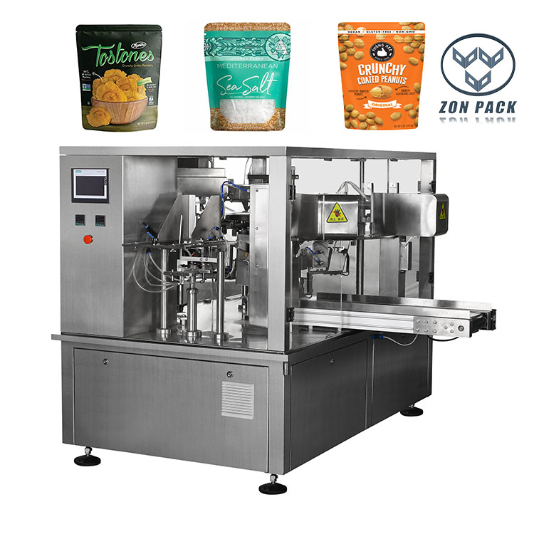 CE Approved 1kg 2kg Sugar Grain Rice Stand Up Pouch Rotary Packing Machine