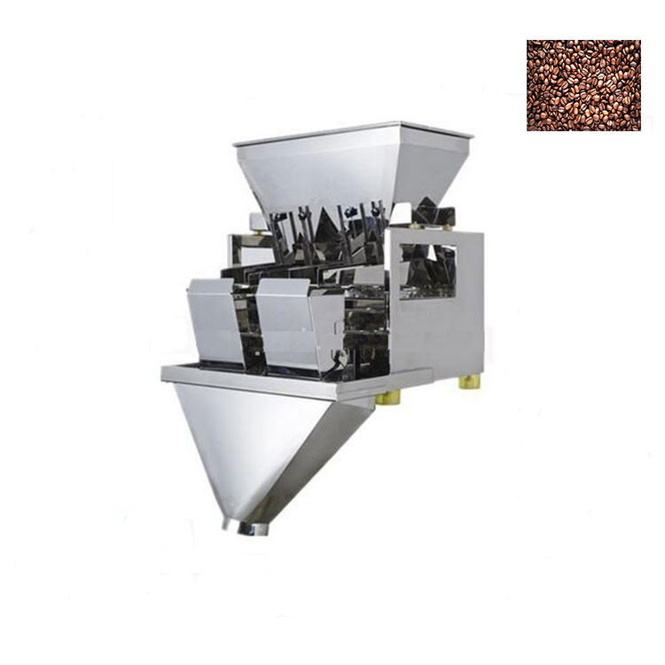 Low Cost 2 Head Linear Weigher Weighing Machine For Grain Coffee Bean