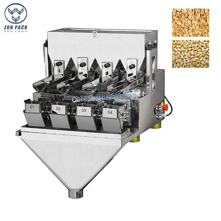 Factory Price Small 4 Heads Linear Weigher For Cereal Grain