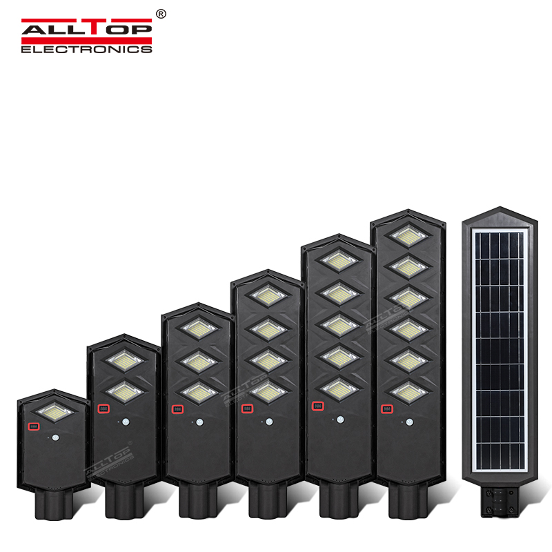  ALLTOP 50w 100w 150w 200w 250w 300w Motion Sensor All In One led solar street light lamp