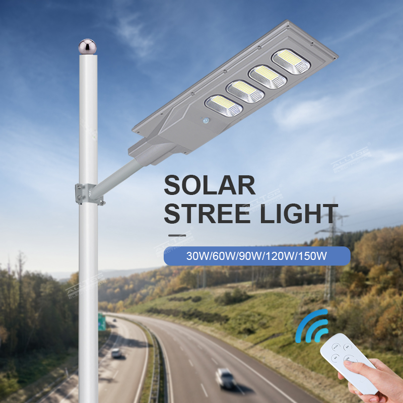ALLTOP 30 60 90 120 150 Watt Motion Sensor All In One Led Solar Street Light Price