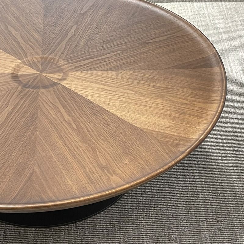 Walnut Nordic modern Saucer round coffee table set