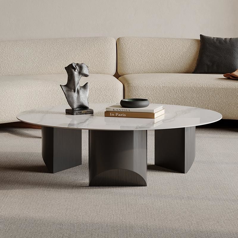  Round rock Marble Coffee Table Side Table